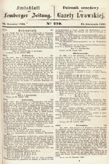 Amtsblatt zur Lemberger Zeitung = Dziennik Urzędowy do Gazety Lwowskiej. 1863, nr 270