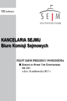 Pełny Zapis Przebiegu Posiedzenia Komisji do Spraw Unii Europejskiej (nr 155) z dnia 10 października 2017 r.