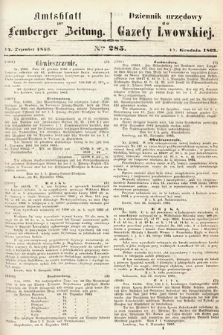 Amtsblatt zur Lemberger Zeitung = Dziennik Urzędowy do Gazety Lwowskiej. 1863, nr 285