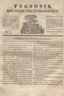 Tygodnik Rolniczo-Technologiczny. [R.1], Nro 3 (15 stycznia 1835)