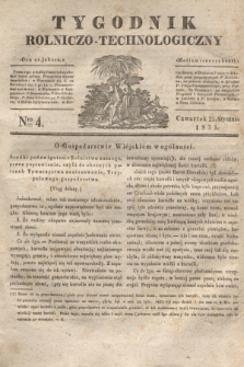 Tygodnik Rolniczo-Technologiczny. [R.1], Nro 4 (22 stycznia 1835)