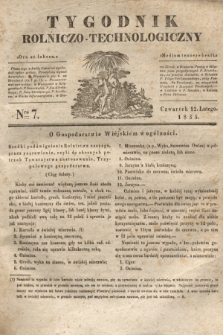 Tygodnik Rolniczo-Technologiczny. [R.1], Nro 7 (12 lutego 1835)