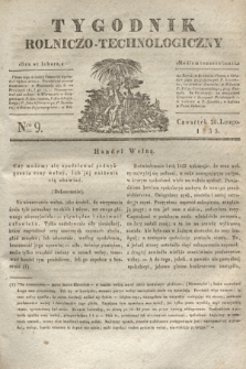 Tygodnik Rolniczo-Technologiczny. [R.1], Nro 9 (26 lutego 1835)