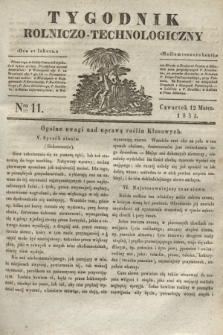 Tygodnik Rolniczo-Technologiczny. [R.1], Nro 11 (12 marca 1835)