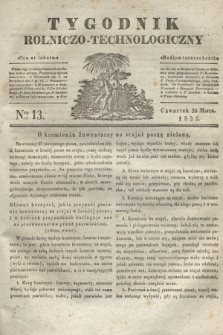 Tygodnik Rolniczo-Technologiczny. [R.1], Nro 13 (26 marca 1835)