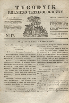 Tygodnik Rolniczo-Technologiczny. [R.1], Nro 17 (23 kwietnia 1835)