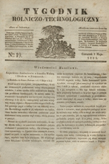 Tygodnik Rolniczo-Technologiczny. [R.1], Nro 19 (7 maja 1835)
