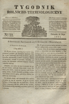 Tygodnik Rolniczo-Technologiczny. [R.1], Ner 22 (28 maja 1835) + wkładka