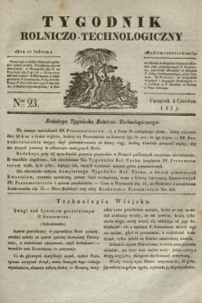 Tygodnik Rolniczo-Technologiczny. [R.1], Ner 23 (4 czerwca 1835)