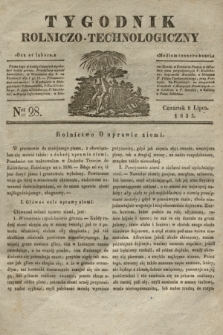 Tygodnik Rolniczo-Technologiczny. [R.1], Ner 28 (9 lipca 1835)