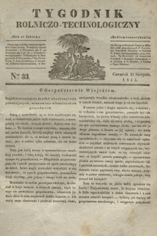Tygodnik Rolniczo-Technologiczny. [R.1], Ner 33 (12 sierpnia 1835) + wkładka
