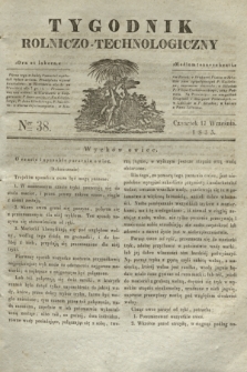 Tygodnik Rolniczo-Technologiczny. [R.1], Ner 38 (17 września 1835)
