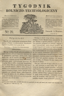 Tygodnik Rolniczo-Technologiczny. [R.1], Ner 39 (24 września 1835)