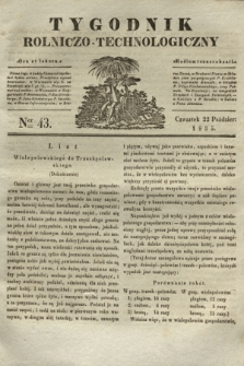 Tygodnik Rolniczo-Technologiczny. [R.1], Ner 43 (22 października 1835)
