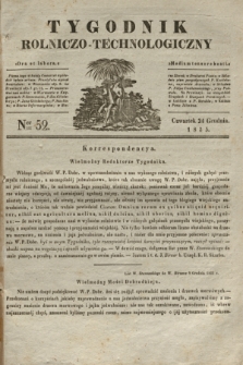 Tygodnik Rolniczo-Technologiczny. [R.1], Ner 52 (24 grudnia 1835)