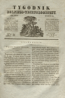 Tygodnik Rolniczo-Technologiczny. R.2, Ner 21 (20 maja 1836)