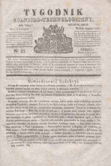 Tygodnik Rolniczo-Technologiczny. R.3, Nro 23 (4 czerwca 1837)