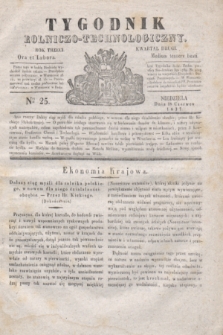 Tygodnik Rolniczo-Technologiczny. R.3, Nro 25 (18 czerwca 1837)