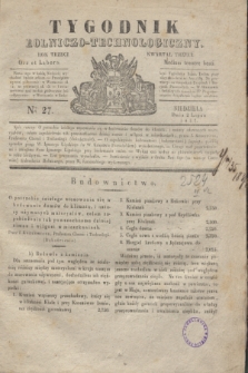 Tygodnik Rolniczo-Technologiczny. R.3, Nro 27 (2 lipca 1837)