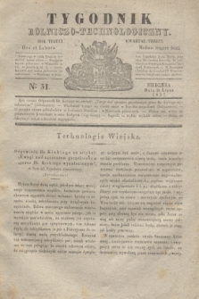 Tygodnik Rolniczo-Technologiczny. R.3, Nro 31 (30 lipca 1837)