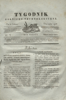 Tygodnik Rolniczo-Technologiczny. R.6, Nro 7 (15 lutego 1840)