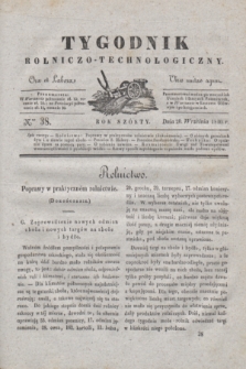 Tygodnik Rolniczo-Technologiczny. R.6, Nro 38 (20 września 1840)