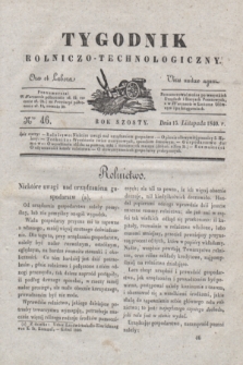 Tygodnik Rolniczo-Technologiczny. R.6, Nro 46 (15 listopada 1840)