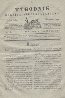 Tygodnik Rolniczo-Technologiczny. R.6, Nro 52 (27 grudnia 1840) + wkładka