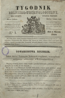 Tygodnik Rolniczo-Technologiczny. R.4, Nro 1 (1 stycznia 1838)