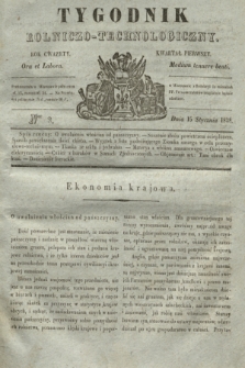 Tygodnik Rolniczo-Technologiczny. R.4, Ner 3 (15 stycznia 1838)