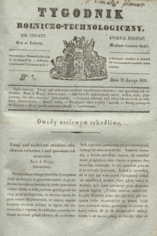 Tygodnik Rolniczo-Technologiczny. R.4, Ner 7 (12 lutego 1838)