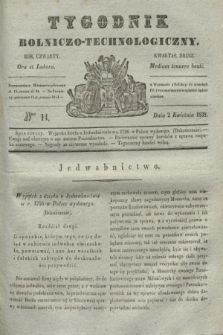 Tygodnik Rolniczo-Technologiczny. R.4, Ner 14 (2 kwietnia 1838)