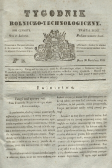 Tygodnik Rolniczo-Technologiczny. R.4, Ner 18 (30 kwietnia 1838)