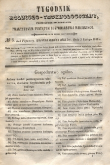 Tygodnik Rolniczo-Technologiczny : poświęcony szczególniej praktycznym postępom gospodarstwa wiejskiego. R.5, № 6 (5 lutego 1849) = R.15