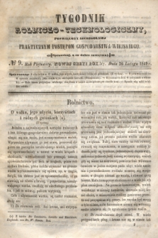 Tygodnik Rolniczo-Technologiczny : poświęcony szczególniej praktycznym postępom gospodarstwa wiejskiego. R.5, № 9 (26 lutego 1849) = R.15 + wkładka