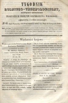 Tygodnik Rolniczo-Technologiczny : poświęcony szczególniej praktycznym postępom gospodarstwa wiejskiego. R.5, № 46 (12 listopada 1849) = R.15