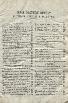 Ziemianin : tygodnik rolniczo-technologiczny. [R.8], Spis przedmiotów w części drugiéj zawartych (1842)
