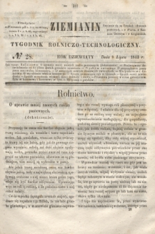 Ziemianin : tygodnik rolniczo-technologiczny. R.9, № 28 (9 lipca 1843)