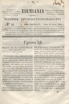 Ziemianin : tygodnik rolniczo-technologiczny. R.9, № 29 (16 lipca 1843)
