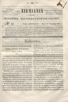 Ziemianin : tygodnik rolniczo-technologiczny. R.9, № 33 (13 sierpnia 1843)