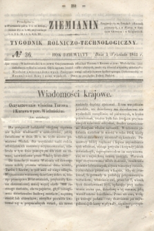 Ziemianin : tygodnik rolniczo-technologiczny. R.9, № 36 (3 września 1843)