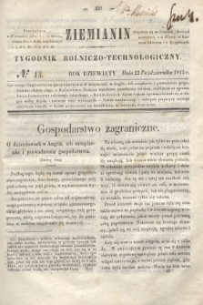 Ziemianin : tygodnik rolniczo-technologiczny. R.9, № 43 (22 października 1843)