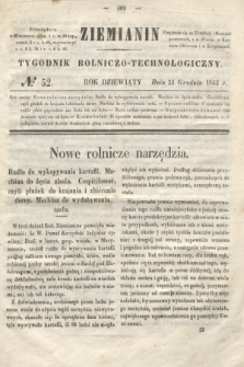 Ziemianin : tygodnik rolniczo-technologiczny. R.9, № 52 (24 grudnia 1843)