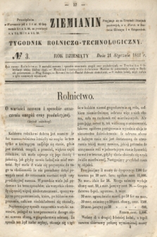 Ziemianin : tygodnik rolniczo-technologiczny. R.10, № 3 (21 stycznia 1844)