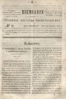 Ziemianin : tygodnik rolniczo-technologiczny. R.10, № 26 (30 czerwca 1844)