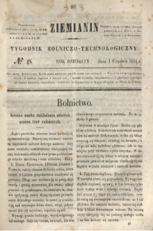 Ziemianin : tygodnik rolniczo-technologiczny. R.10, № 48 (1 grudnia 1844)