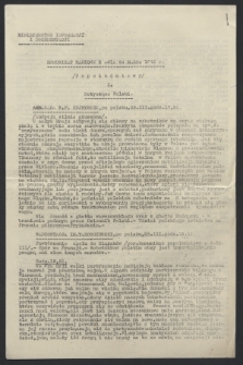 Komunikat Radiowy z dnia 24 marca 1943 - wydanie popołudniowe
