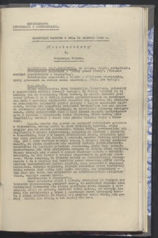 Komunikat Radiowy z dnia 11 czerwca 1943 - wydanie popołudniowe