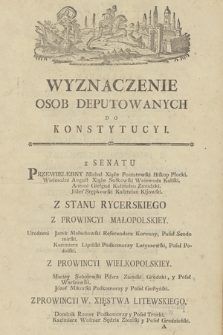 Wyznaczenie Osob Deputowanych Do Konstytucyi