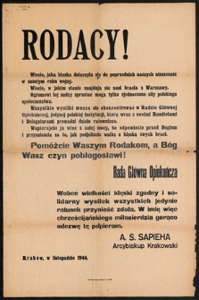 Rodacy! Wiecie jaka klęska dołączyła sie do poprzednich naszych nieszczęść w szóstym roku wojny